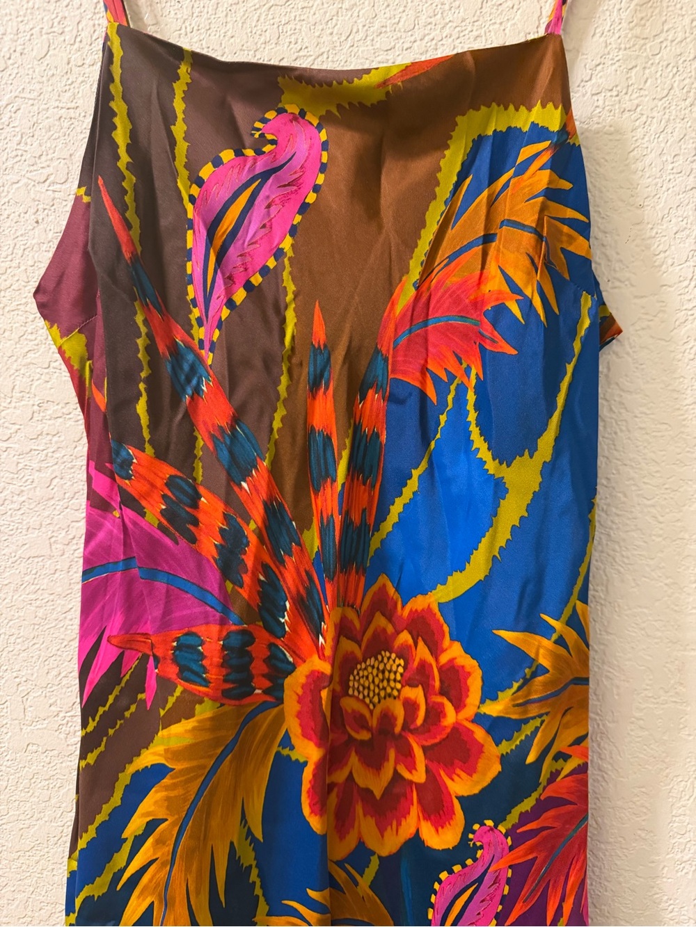FARM Rio Bold Floral Maxi Slip Dress in Orange, Pink, Blue - Picture 6 of 6